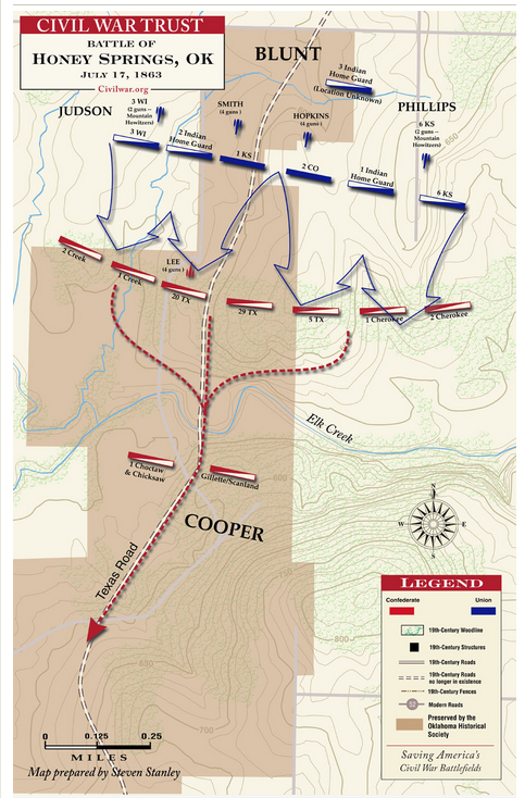 Honey Springs Battle Map -The Civil War Trust 